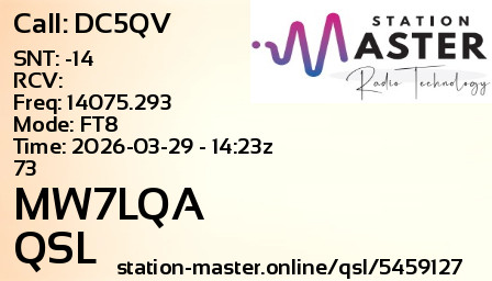 QSL Card for MW7LQA QSO with DC5QV