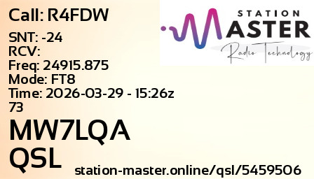 QSL Card for MW7LQA QSO with R4FDW