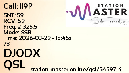 QSL Card for DJ0DX QSO with II9P