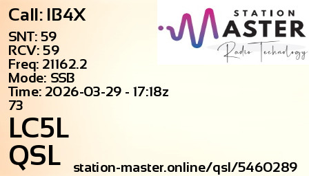 QSL Card for LC5L QSO with IB4X