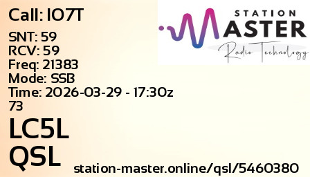 QSL Card for LC5L QSO with IO7T