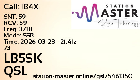 QSL Card for LB5SK QSO with IB4X
