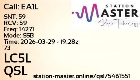 QSL Card for LC5L QSO with EA1L