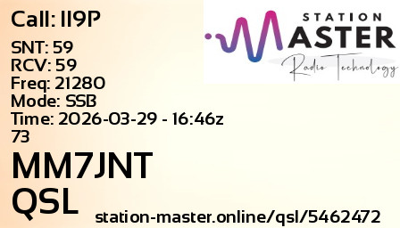 QSL Card for MM7JNT QSO with II9P