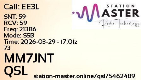 QSL Card for MM7JNT QSO with EE3L