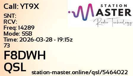 QSL Card for F8DWH QSO with YT9X