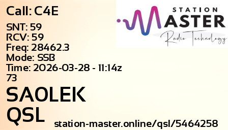 QSL Card for SA0LEK QSO with C4E