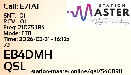 QSL Card for EB4DMH QSO with E71AT