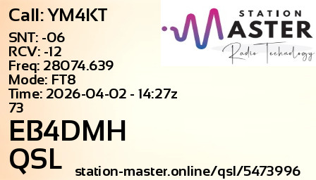 QSL Card for EB4DMH QSO with YM4KT