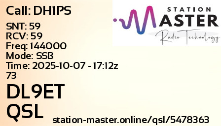 QSL Card for DL9ET QSO with DH1PS