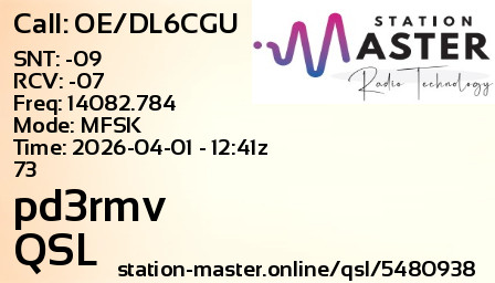 QSL Card for pd3rmv QSO with OE/DL6CGU