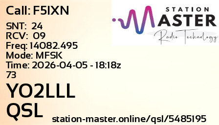 QSL Card for YO2LLL QSO with F5IXN