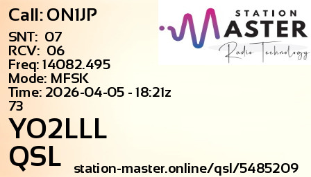QSL Card for YO2LLL QSO with ON1JP