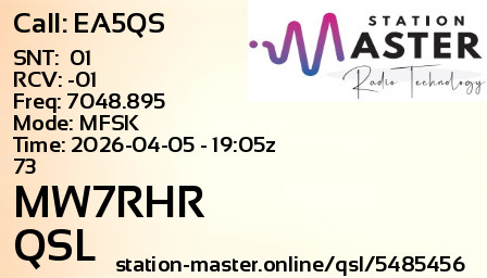 QSL Card for MW7RHR QSO with EA5QS