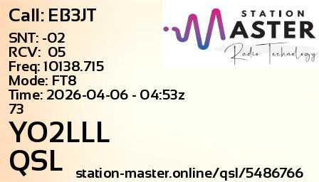 QSL Card for YO2LLL QSO with EB3JT