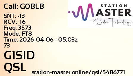 QSL Card for G1SID QSO with G0BLB