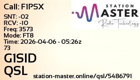 QSL Card for G1SID QSO with F1PSX