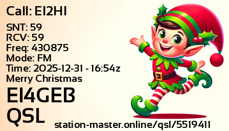 QSL Card for EI4GEB QSO with EI2HI