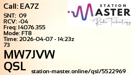QSL Card for MW7JVW QSO with EA7Z