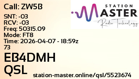 QSL Card for EB4DMH QSO with ZW5B