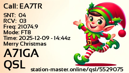 QSL Card for A71GA QSO with EA7TR