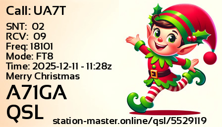 QSL Card for A71GA QSO with UA7T