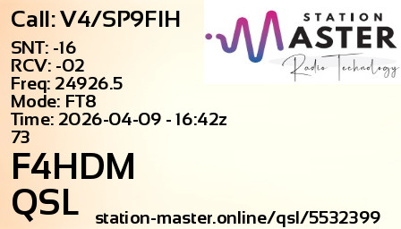 QSL Card for F4HDM QSO with V4/SP9FIH