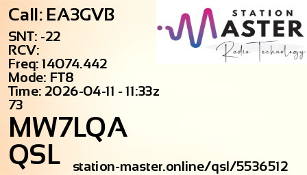 QSL Card for MW7LQA QSO with EA3GVB