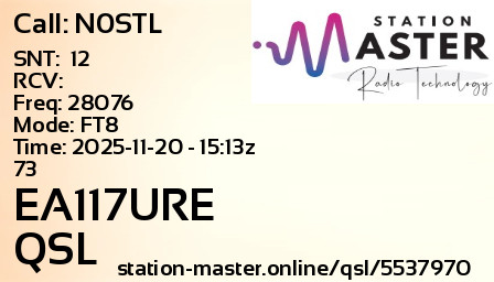 QSL Card for EA117URE QSO with N0STL