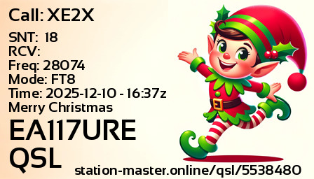 QSL Card for EA117URE QSO with XE2X