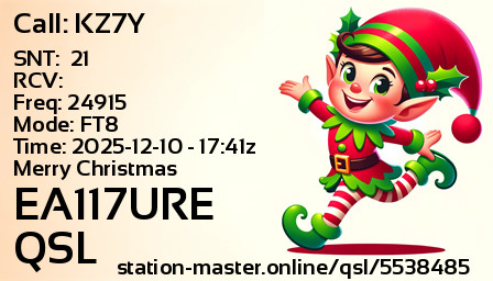 QSL Card for EA117URE QSO with KZ7Y