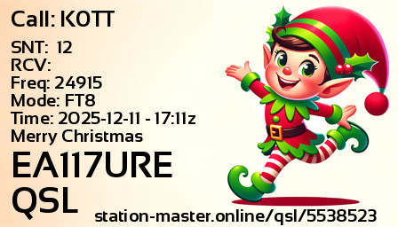 QSL Card for EA117URE QSO with K0TT