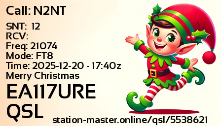 QSL Card for EA117URE QSO with N2NT