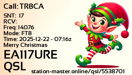 QSL Card for EA117URE QSO with TR8CA