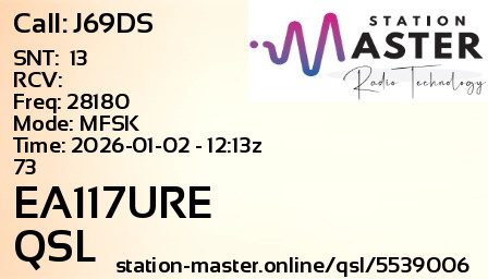 QSL Card for EA117URE QSO with J69DS