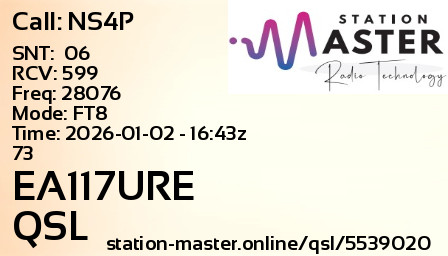 QSL Card for EA117URE QSO with NS4P