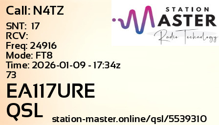 QSL Card for EA117URE QSO with N4TZ