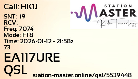 QSL Card for EA117URE QSO with HK1J