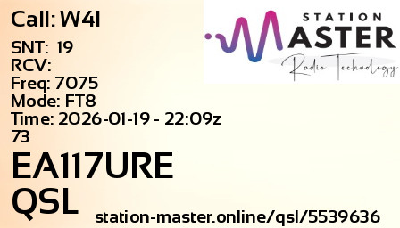 QSL Card for EA117URE QSO with W4I