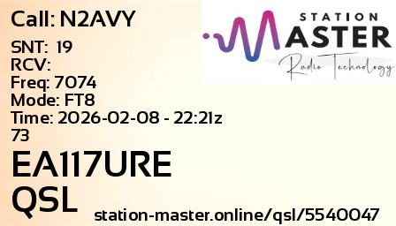 QSL Card for EA117URE QSO with N2AVY