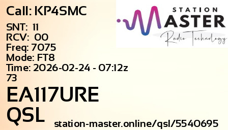 QSL Card for EA117URE QSO with KP4SMC