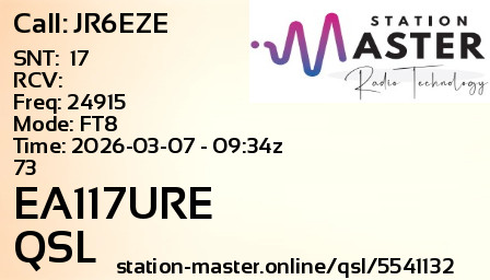 QSL Card for EA117URE QSO with JR6EZE