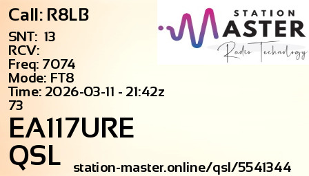 QSL Card for EA117URE QSO with R8LB
