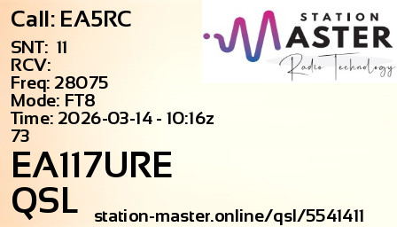 QSL Card for EA117URE QSO with EA5RC