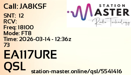 QSL Card for EA117URE QSO with JA8KSF