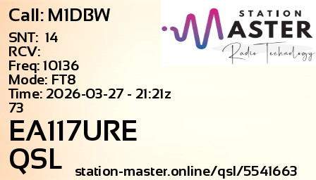 QSL Card for EA117URE QSO with M1DBW