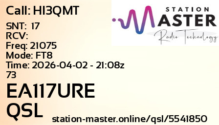 QSL Card for EA117URE QSO with HI3QMT