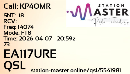 QSL Card for EA117URE QSO with KP4OMR