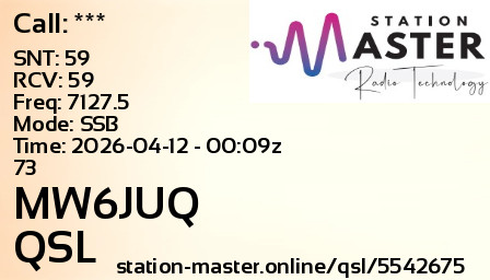 QSL Card for MW6JUQ QSO with ***