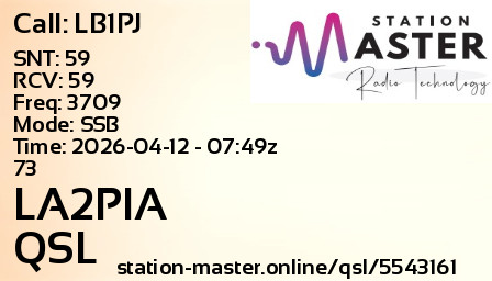 QSL Card for LA2PIA QSO with LB1PJ
